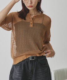 メッシュニット」に該当するニット/セーター（ブラウン/茶色系