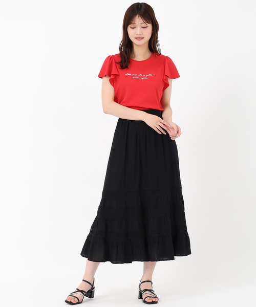 MISCH MASCH(ミッシュマッシュ)の「2025春夏新作 レース切替ティアードスカート(スカート・レディース・ブラック/ホワイト・フリ-)」の12枚目の写真