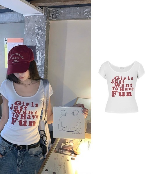 DEVICE(デバイス)の「シンプル 英字 ロゴ プリント 韓国 ストリート Y2K 古着風 クルーネック ショート丈 半袖 Tシャツ(Tシャツ/カットソー・レディース・ネイビー/ホワイト/ブラック・FREE)」の17枚目の写真