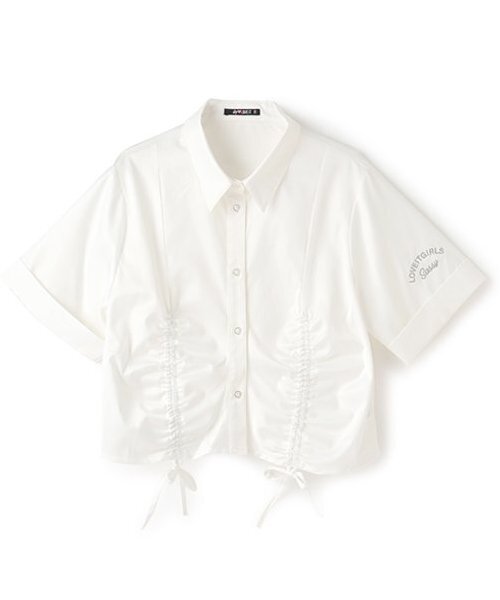 by LOVEiT（バイラビット）の「ドロストオーバーシャツ（シャツ/ブラウス・キッズ・オフホワイト/ブルー・120cm/130cm/140cm/150cm/160cm）」の2枚目の写真