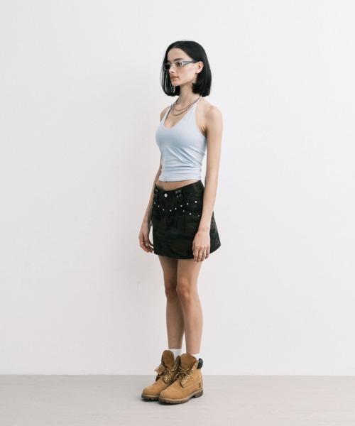 Midnight Move（ミッドナイトムーブ）の「Midnight Move／BELTスカート（スカート・レディース・カーキ/ブラック・SMALL）」の14枚目の写真