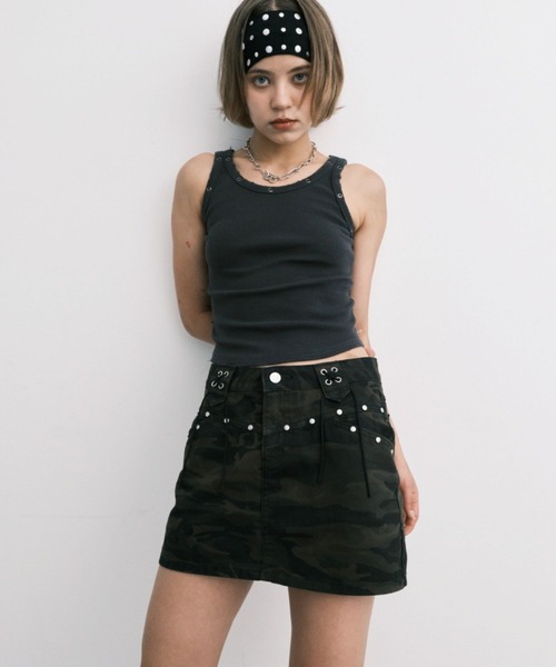 Midnight Move（ミッドナイトムーブ）の「Midnight Move／BELTスカート（スカート・レディース・カーキ/ブラック・SMALL）」の16枚目の写真