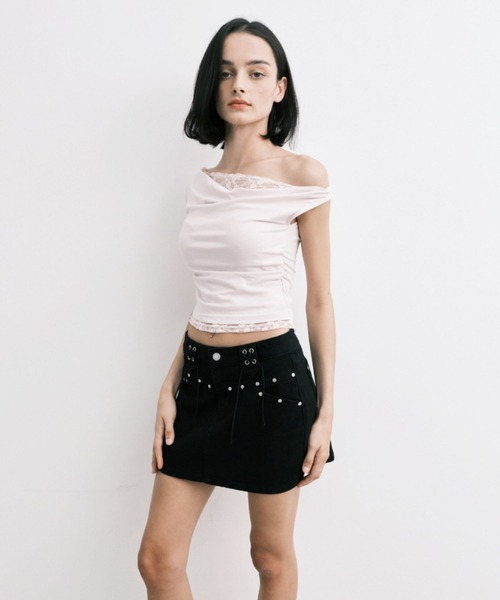 Midnight Move（ミッドナイトムーブ）の「Midnight Move／BELTスカート（スカート・レディース・カーキ/ブラック・SMALL）」の3枚目の写真