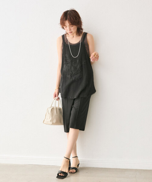 RIVE DROITE（リヴドロワ）の「【à Nice （ア ・ニース）】バミューダパンツ（その他パンツ・レディース・ブラック・36/38）」の3枚目の写真