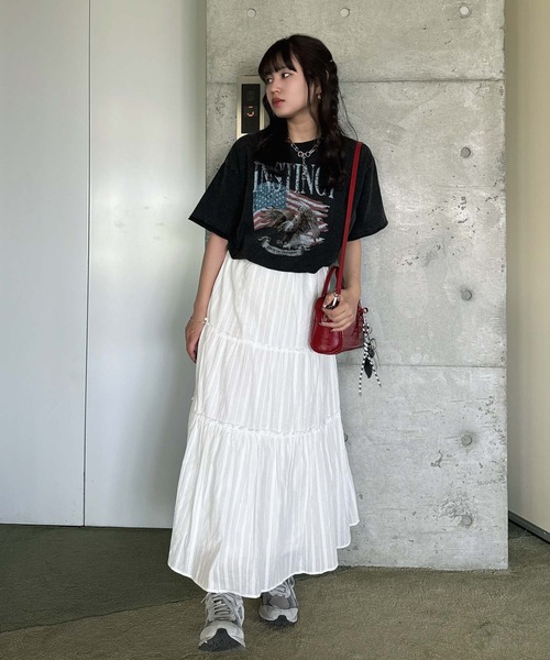 AS KNOW AS plus（アズノゥアズプラス）の「●ヴィンテージ風プリント オーバーサイズ半袖Tシャツ（Tシャツ/カットソー・レディース・ブラック/グレー/ブルー・FREE）」の10枚目の写真