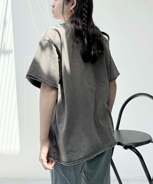 AS KNOW AS plus（アズノゥアズプラス）の「●ヴィンテージ風プリント オーバーサイズ半袖Tシャツ（Tシャツ/カットソー・レディース・ブラック/グレー/ブルー・FREE）」の14枚目の写真