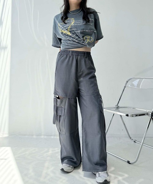 AS KNOW AS plus（アズノゥアズプラス）の「●ヴィンテージ風プリント オーバーサイズ半袖Tシャツ（Tシャツ/カットソー・レディース・ブラック/グレー/ブルー・FREE）」の22枚目の写真