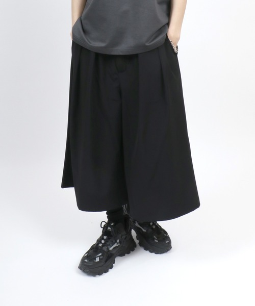 ANPAS(アンパス)の「Three quarter Stretch Wide Pants/ストレッチ ワイドパンツ ガウチョパンツ クロップド丈 7分丈 メンズ レディース(その他パンツ・メンズ・ブラック/ネイビー/ブラウン・M/L)」の4枚目の写真