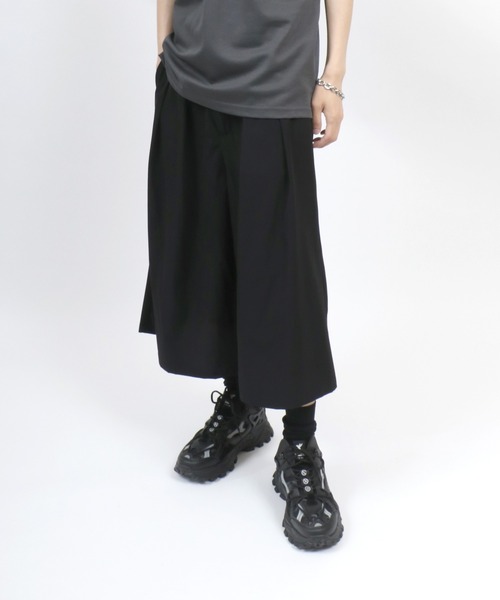 ANPAS(アンパス)の「Three quarter Stretch Wide Pants/ストレッチ ワイドパンツ ガウチョパンツ クロップド丈 7分丈 メンズ レディース(その他パンツ・メンズ・ブラック/ネイビー/ブラウン・M/L)」の6枚目の写真