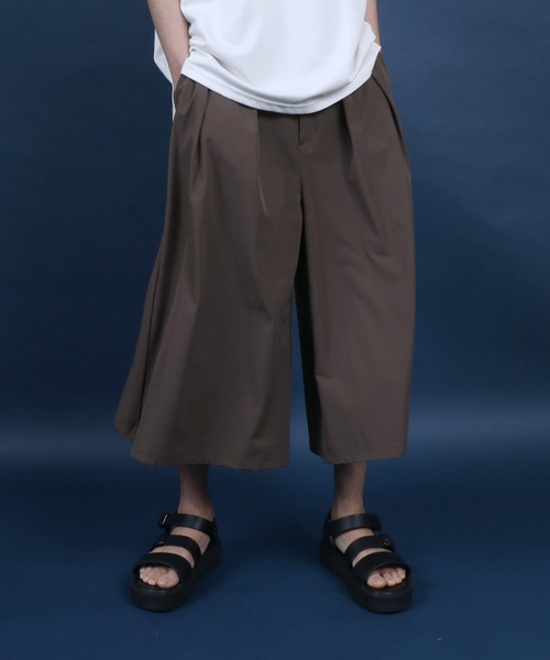 ANPAS(アンパス)の「Three quarter Stretch Wide Pants/ストレッチ ワイドパンツ ガウチョパンツ クロップド丈 7分丈 メンズ レディース(その他パンツ・メンズ・ブラック/ネイビー/ブラウン・M/L)」の8枚目の写真