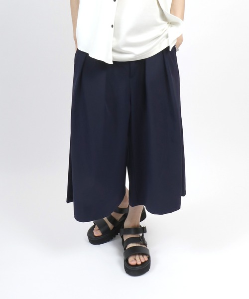 ANPAS(アンパス)の「Three quarter Stretch Wide Pants/ストレッチ ワイドパンツ ガウチョパンツ クロップド丈 7分丈 メンズ レディース(その他パンツ・メンズ・ブラック/ネイビー/ブラウン・M/L)」の11枚目の写真
