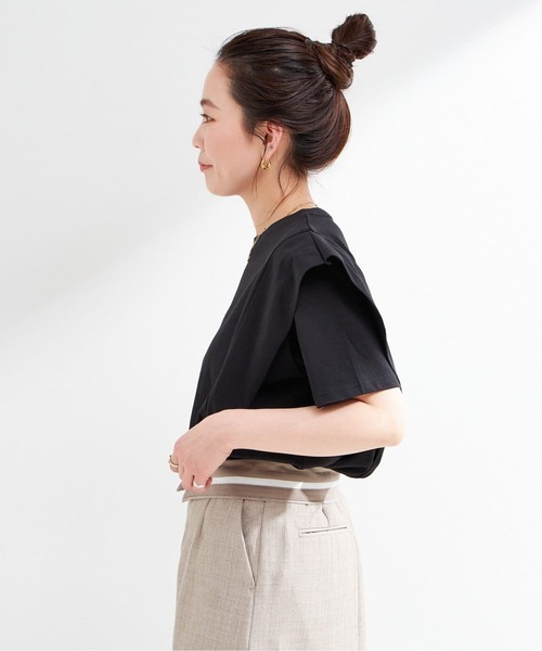B.C STOCK(ベーセーストック)の「《追加》【WEB限定】ウォッシャブル / 接触冷感 ラッフルショルダーTシャツ(Tシャツ/カットソー・レディース・ホワイト・FREE)」の14枚目の写真