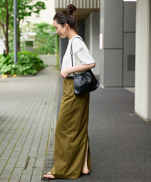 B.C STOCK(ベーセーストック)の「《追加》【WEB限定】ウォッシャブル / 接触冷感 ラッフルショルダーTシャツ(Tシャツ/カットソー・レディース・ホワイト・FREE)」の18枚目の写真