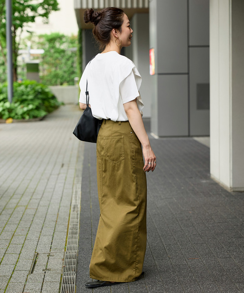 B.C STOCK(ベーセーストック)の「《追加》【WEB限定】ウォッシャブル / 接触冷感 ラッフルショルダーTシャツ(Tシャツ/カットソー・レディース・ホワイト・FREE)」の19枚目の写真