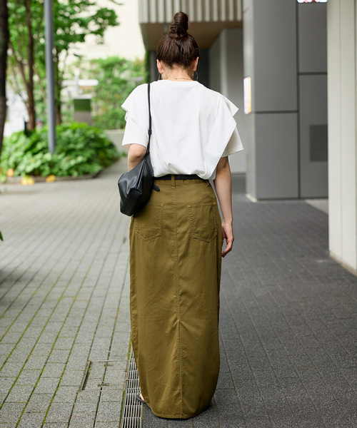 B.C STOCK(ベーセーストック)の「《追加》【WEB限定】ウォッシャブル / 接触冷感 ラッフルショルダーTシャツ(Tシャツ/カットソー・レディース・ホワイト・FREE)」の20枚目の写真