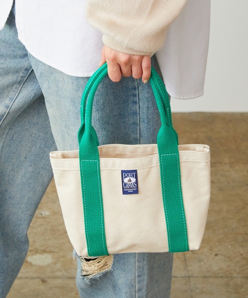 PORT CANVAS(ポートキャンバス)の「PORT CANVAS/ポートキャンバス small TOTE BAG スモールトートバッグ ハンドバッグ(トートバッグ・レディース・ホワイト系2/ホワイト系1/ホワイト系4・FREE)」の3枚目の写真