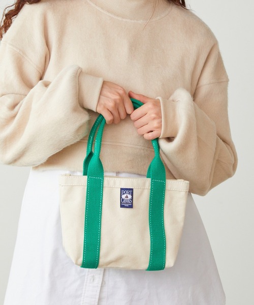 PORT CANVAS(ポートキャンバス)の「PORT CANVAS/ポートキャンバス small TOTE BAG スモールトートバッグ ハンドバッグ(トートバッグ・レディース・ホワイト系2/ホワイト系1/ホワイト系4・FREE)」の4枚目の写真