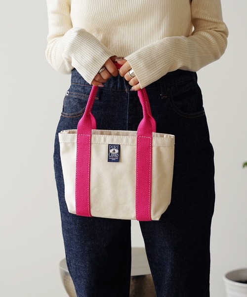 PORT CANVAS(ポートキャンバス)の「PORT CANVAS/ポートキャンバス small TOTE BAG スモールトートバッグ ハンドバッグ(トートバッグ・レディース・ホワイト系2/ホワイト系1/ホワイト系4・FREE)」の8枚目の写真