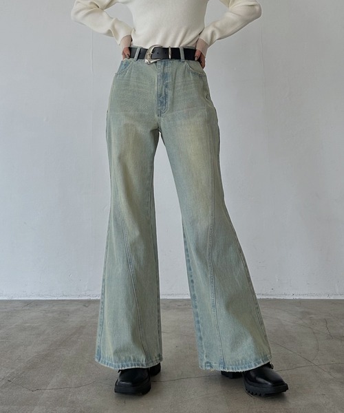 PAGEBOY（ページボーイ）の「スリムレッグフレアデニム【4color/4size】（デニムパンツ・レディース・ブルー系その他/ブラック/ブルー系その他2/ネイビー系/ブラウン系その他/ブラック系その他/ブルー系その他3・X-SMALL/SMALL/MEDIUM/LARGE）」の6枚目の写真