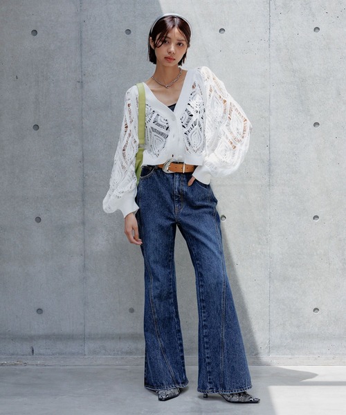 PAGEBOY（ページボーイ）の「スリムレッグフレアデニム【4color/4size】（デニムパンツ・レディース・ブルー系その他/ブラック/ブルー系その他2/ネイビー系/ブラウン系その他/ブラック系その他/ブルー系その他3・X-SMALL/SMALL/MEDIUM/LARGE）」の14枚目の写真