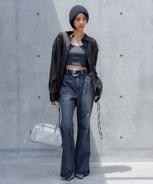 PAGEBOY（ページボーイ）の「スリムレッグフレアデニム【4color/4size】（デニムパンツ・レディース・ブルー系その他/ブラック/ブルー系その他2/ネイビー系/ブラウン系その他/ブラック系その他/ブルー系その他3・X-SMALL/SMALL/MEDIUM/LARGE）」の20枚目の写真