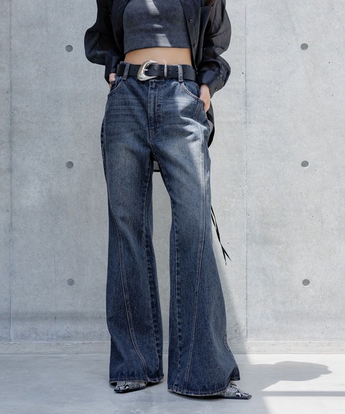 PAGEBOY（ページボーイ）の「スリムレッグフレアデニム【4color/4size】（デニムパンツ・レディース・ブルー系その他/ブラック/ブルー系その他2/ネイビー系/ブラウン系その他/ブラック系その他/ブルー系その他3・X-SMALL/SMALL/MEDIUM/LARGE）」の22枚目の写真