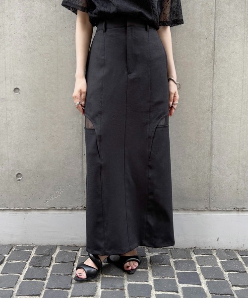 &g'aime(アンジェム)の「【&g'aime】サイドスリットタイトスカート Side Slit Fitted Skirt(スカート・レディース・チャコールグレー/ブラック/モカ・FREE)」の2枚目の写真