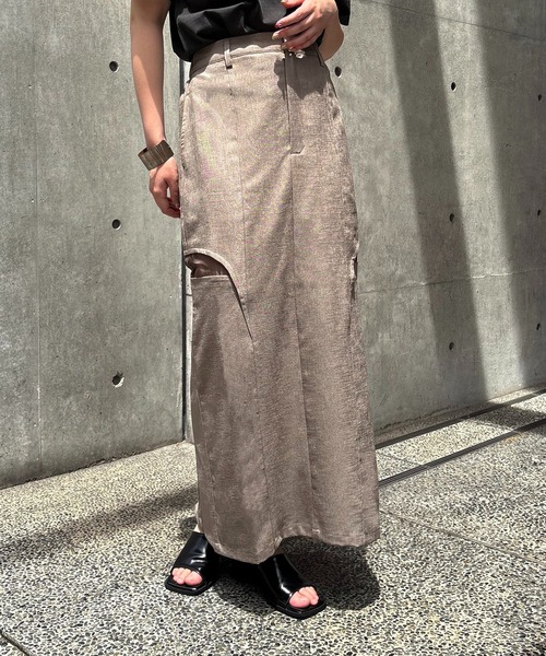 &g'aime(アンジェム)の「【&g'aime】サイドスリットタイトスカート Side Slit Fitted Skirt(スカート・レディース・チャコールグレー/ブラック/モカ・FREE)」の12枚目の写真