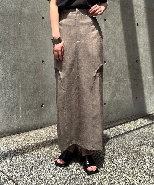 &g'aime(アンジェム)の「【&g'aime】サイドスリットタイトスカート Side Slit Fitted Skirt(スカート・レディース・チャコールグレー/ブラック/モカ・FREE)」の11枚目の写真