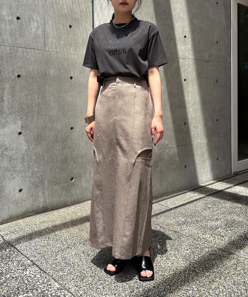 &g'aime(アンジェム)の「【&g'aime】サイドスリットタイトスカート Side Slit Fitted Skirt(スカート・レディース・チャコールグレー/ブラック/モカ・FREE)」の19枚目の写真