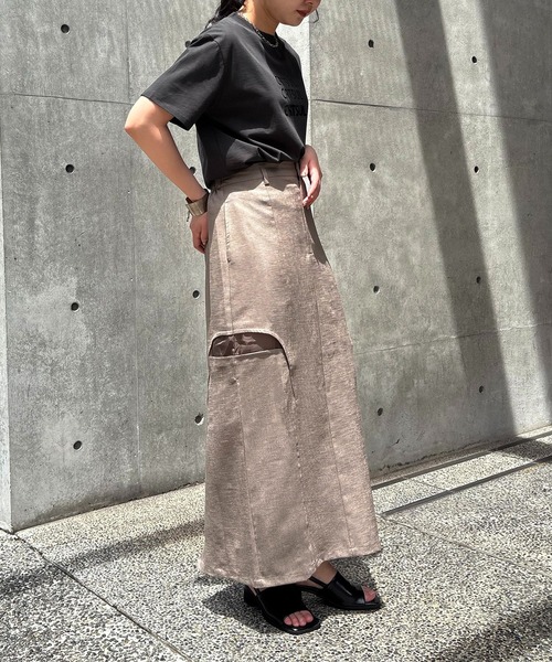 セール】【&g'aime】サイドスリットタイトスカート Side Slit