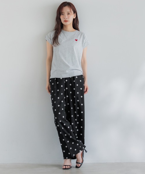 専用　coco様 ドット柄センタープレスワイドパンツ セットアップ可能