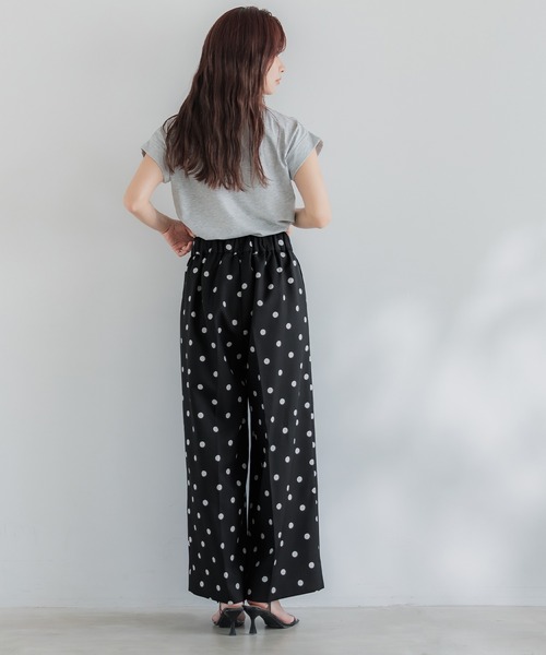 ワイドドットパンツ/used DOUBLE STANDARD CLOTHING パンツ ドット柄プリントワイドパンツ