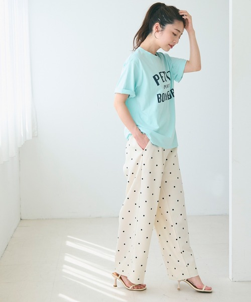 coca（coca）（コカ）の「ドット柄センタープレスワイドパンツ セットアップ可能（スラックス・レディース・アイボリー/ブラック・S/L/M）」の18枚目の写真