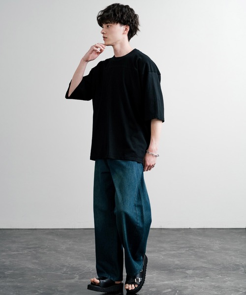 Audience（オーディエンス）の「Upscape Audience アップスケープオーディエンス 日本製 国産ラフィー天竺5.5オンスフットボール半袖Tシャツ AUD6644（Tシャツ/カットソー・メンズ・オートミール/杢グレー/スミクロ/オフホワイト/ブラック・M/L）」の11枚目の写真