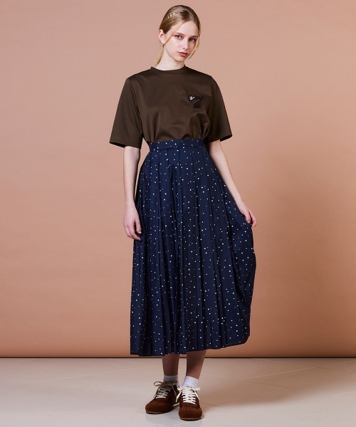 DOUBLE STANDARD CLOTHING(ダブルスタンダードクロージング)の「ポリエステルサテン 星柄プリーツスカート(スカート・レディース・ネイビー・36/38)」の12枚目の写真