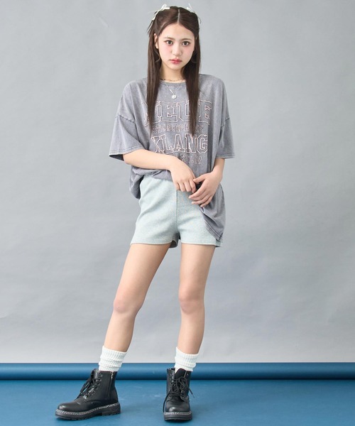 ANAP（アナップ）の「ケミカルウォッシュ 刺繍ロゴ ビッグTシャツ（Tシャツ/カットソー・レディース・ライトグレー/ブラウン/ブラック系その他・FREE）」の5枚目の写真