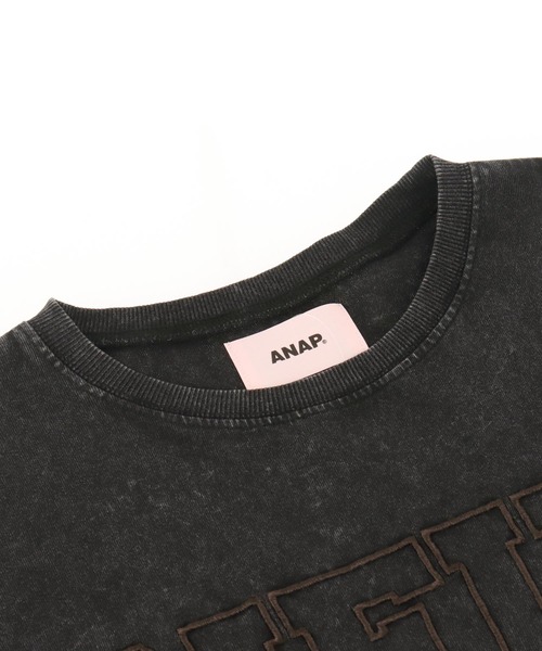 ANAP（アナップ）の「ケミカルウォッシュ 刺繍ロゴ ビッグTシャツ（Tシャツ/カットソー・レディース・ライトグレー/ブラウン/ブラック系その他・FREE）」の8枚目の写真