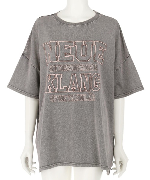 ANAP（アナップ）の「ケミカルウォッシュ 刺繍ロゴ ビッグTシャツ（Tシャツ/カットソー・レディース・ライトグレー/ブラウン/ブラック系その他・FREE）」の14枚目の写真