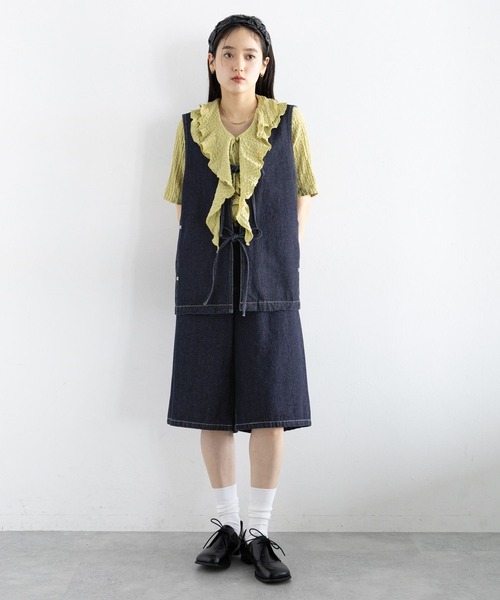 RAGEBLUE（レイジブルー）の「シャーリングフリルブラウス（シャツ/ブラウス・レディース・イエロー系その他/オフホワイト・FREE）」の12枚目の写真