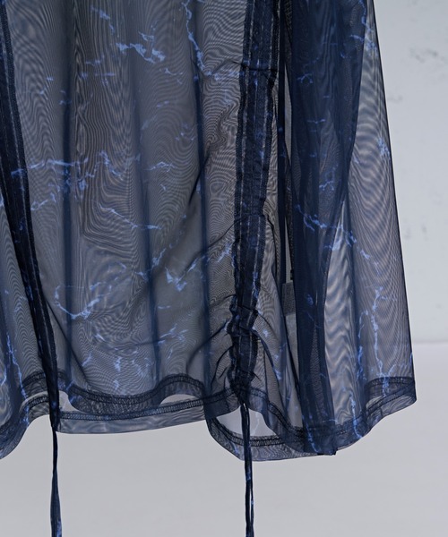 Ellno Loset(エルノロゼット)の「ドロストマーブルシアートップス(Tシャツ/カットソー・メンズ・ブラック/オフホワイト/ブルー・SMALL/LARGE/MEDIUM)」の7枚目の写真