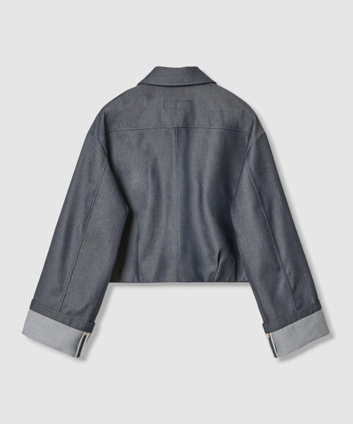 allureville（アルアバイル）の「リジッドデニムライクブルゾン（ブルゾン・レディース・ネイビー・2）」の8枚目の写真