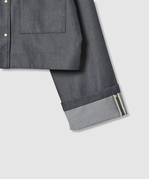 allureville（アルアバイル）の「リジッドデニムライクブルゾン（ブルゾン・レディース・ネイビー・2）」の5枚目の写真