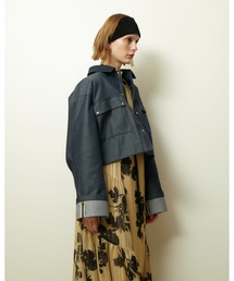 リジッドデニムライクブルゾン