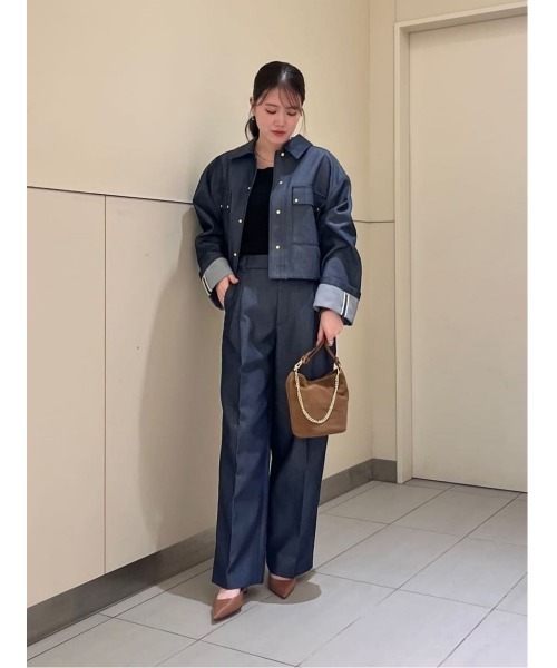 allureville（アルアバイル）の「リジッドデニムライクブルゾン（ブルゾン・レディース・ネイビー・2）」の16枚目の写真