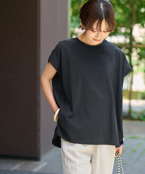 JOURNAL STANDARD relume(ジャーナルスタンダード レリューム)の「《追加》オーガニックコットン汗ジミタックプルオーバー(Tシャツ/カットソー・レディース・ホワイト/キャメル/ブラック・FREE)」の9枚目の写真