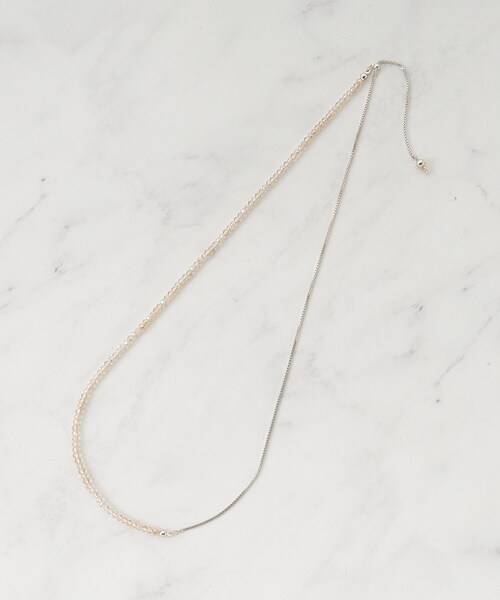 SHOO・LA・RUE（シューラルー）の「【2WAY】クリアビーズネックレス（ネックレス・レディース・ベビーピンク/ライトベージュ/グレー・00）」の2枚目の写真