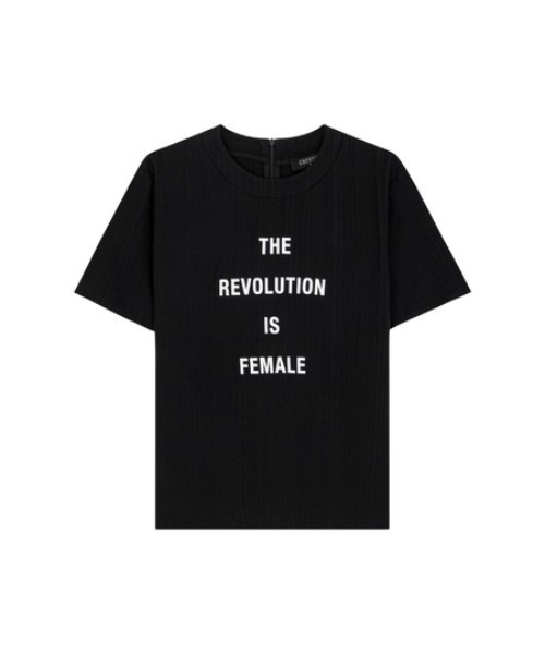 Rivel（リヴェル）の「【COCOSIN】クルーネック プリント 半袖Tシャツ バックジップ（Tシャツ/カットソー・レディース・ブラック/ホワイト・L/M/S）」の10枚目の写真