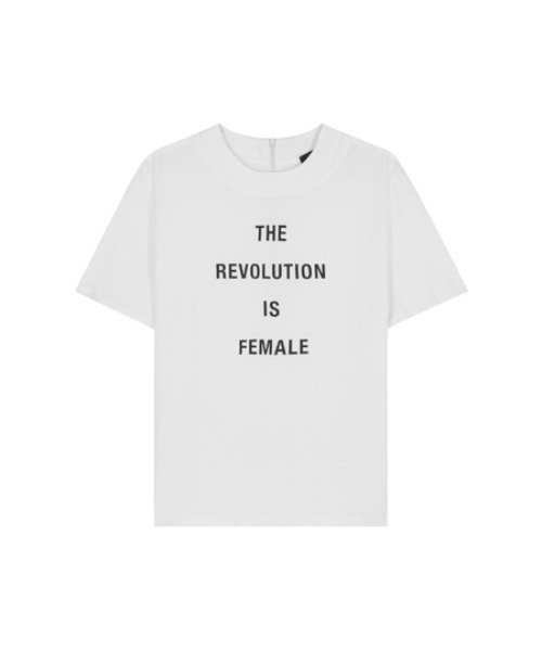 Rivel（リヴェル）の「【COCOSIN】クルーネック プリント 半袖Tシャツ バックジップ（Tシャツ/カットソー・レディース・ブラック/ホワイト・L/M/S）」の5枚目の写真