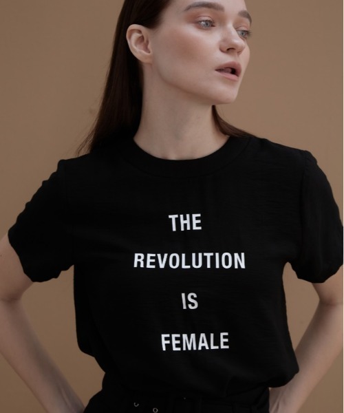 Rivel（リヴェル）の「【COCOSIN】クルーネック プリント 半袖Tシャツ バックジップ（Tシャツ/カットソー・レディース・ブラック/ホワイト・L/M/S）」の12枚目の写真
